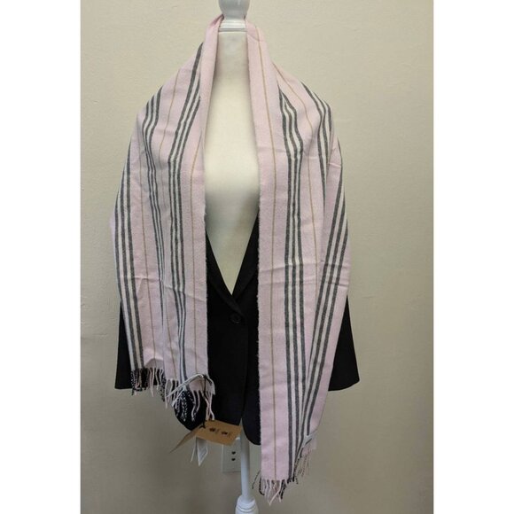 Burberry Small Icon Stripe Cashmere Wool Scarf In Alabaster 168*30cm - Picture 4 of 8